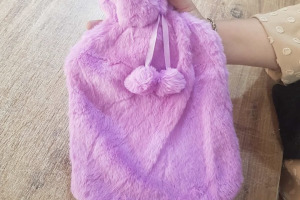 Peluş Sıcak Su Torbası 21x35 cm (mor)