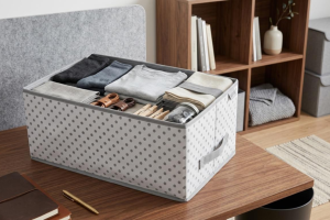 4 ADET DOLAP İÇİ DÜZENLEYİCİ  KATLANABİLİR KIYAFET SAKLAMA KUTUSU 45x25x20